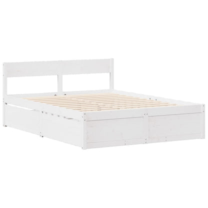 Letto senza Materasso Bianco 160x200 cm Legno Massello di Pino