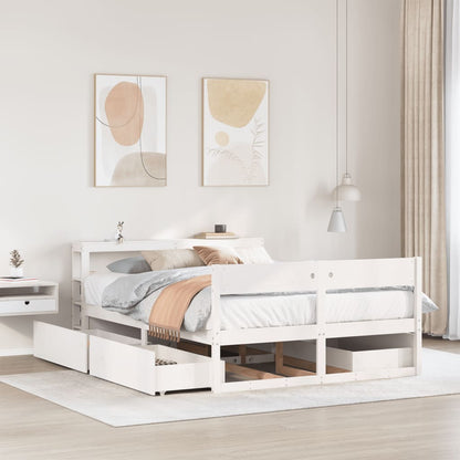 Letto senza Materasso Bianco 160x200 cm Legno Massello di Pino