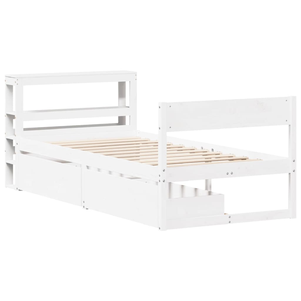 Letto senza Materasso Bianco 90x200 cm Legno Massello di Pino - homemem39