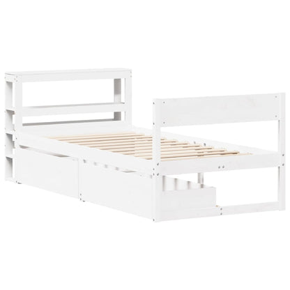 Letto senza Materasso Bianco 90x200 cm Legno Massello di Pino - homemem39