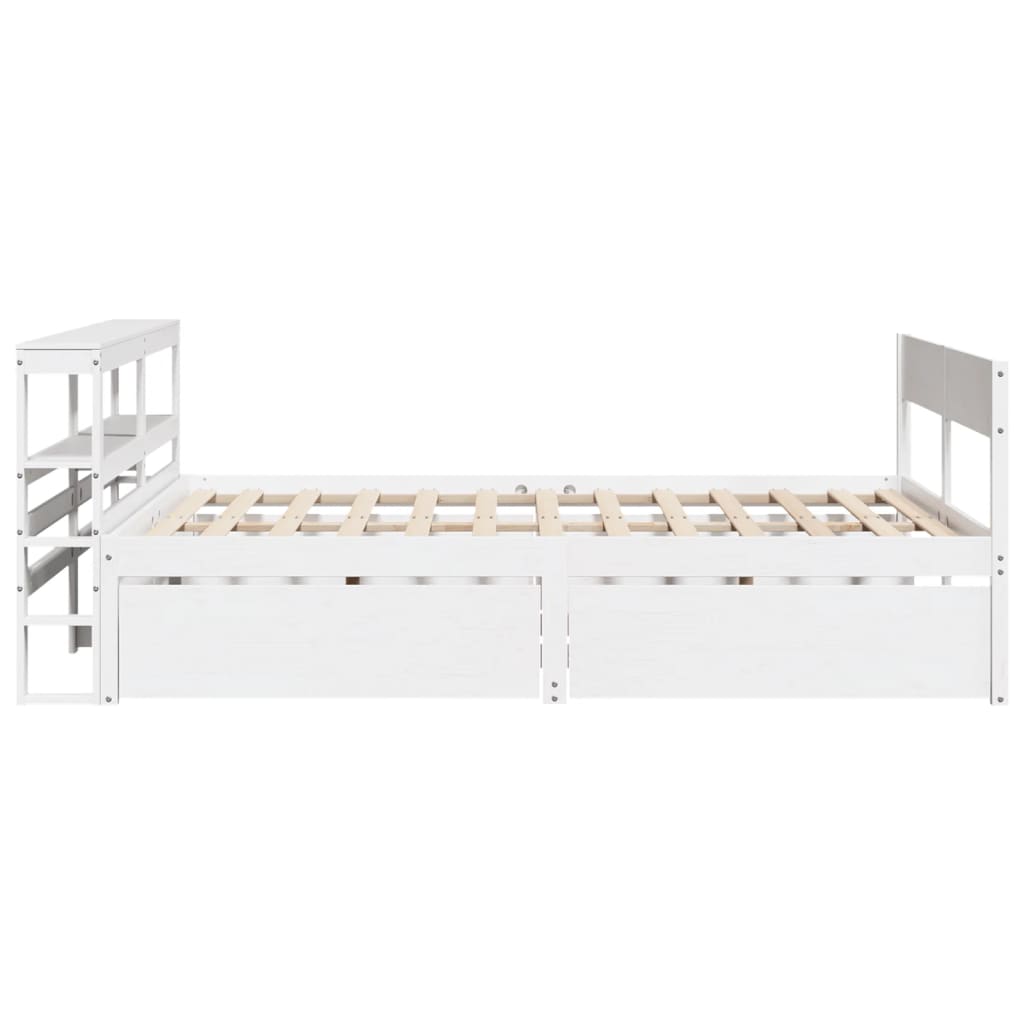 Letto senza Materasso Bianco 140x190 cm Legno Massello di Pino