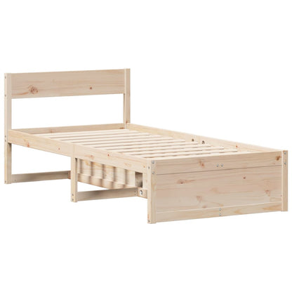 Letto senza Materasso 90x190 cm in Legno Massello di Pino - homemem39