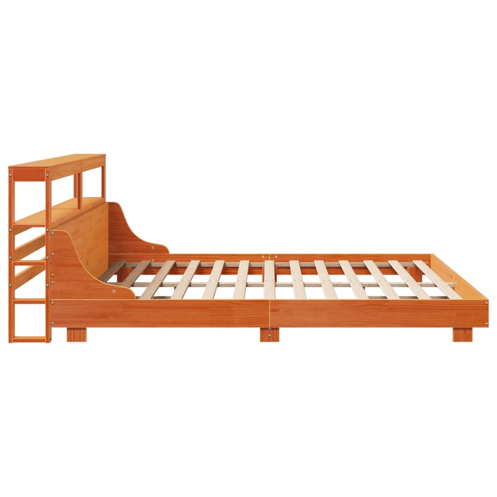 Letto senza Materasso Marrone Cera 200x200 cm in Legno di Pino