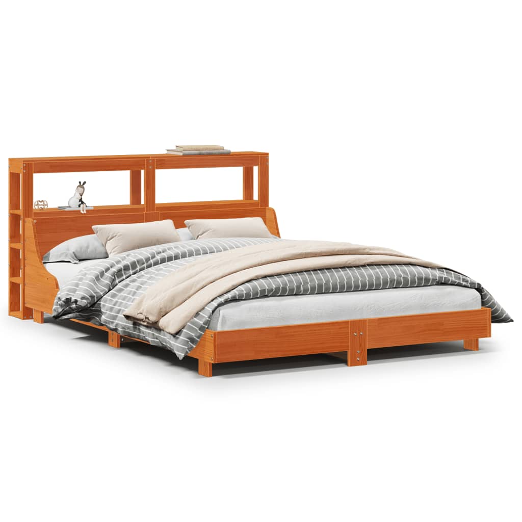 Letto senza Materasso Marrone Cera 150x200 cm in Legno di Pino