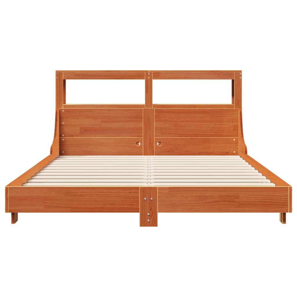 Letto senza Materasso Marrone Cera 150x200 cm in Legno di Pino