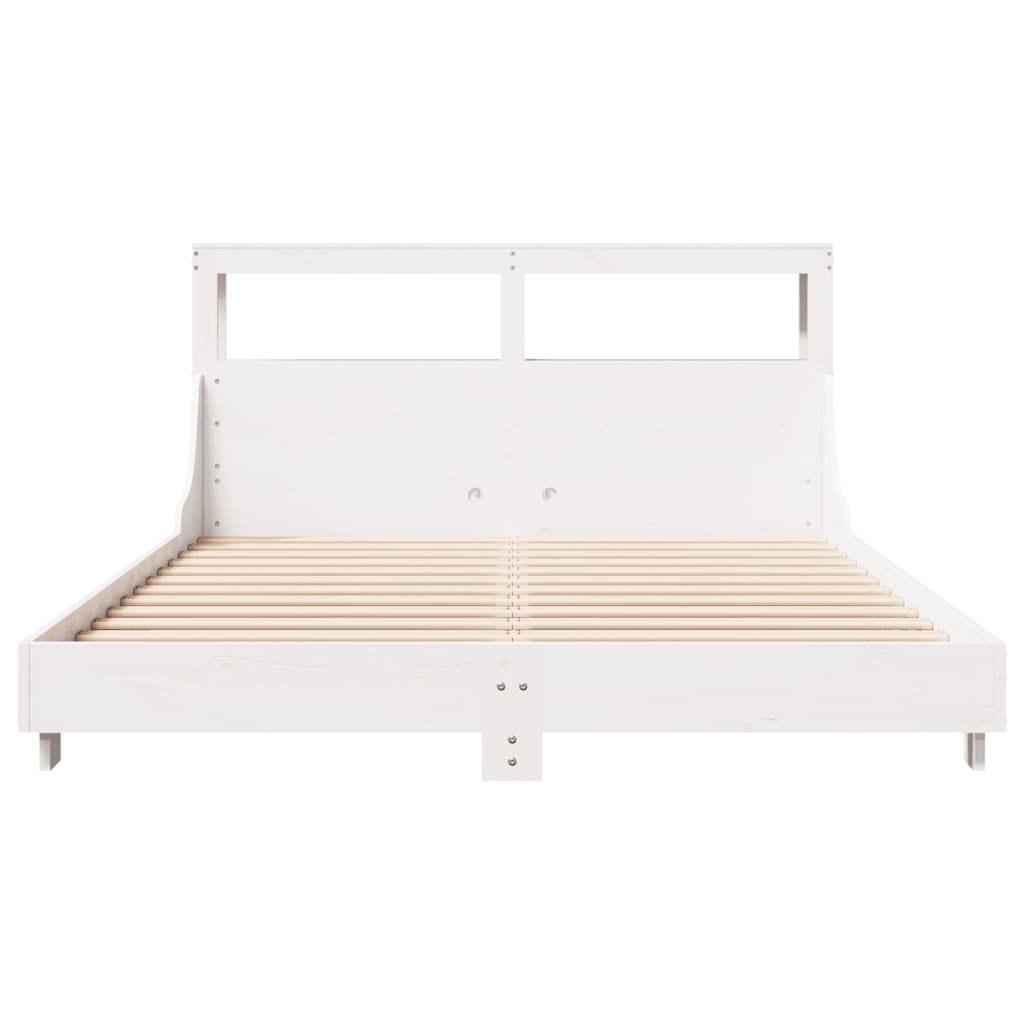 Letto senza Materasso Bianco 120x200 cm Legno Massello di Pino