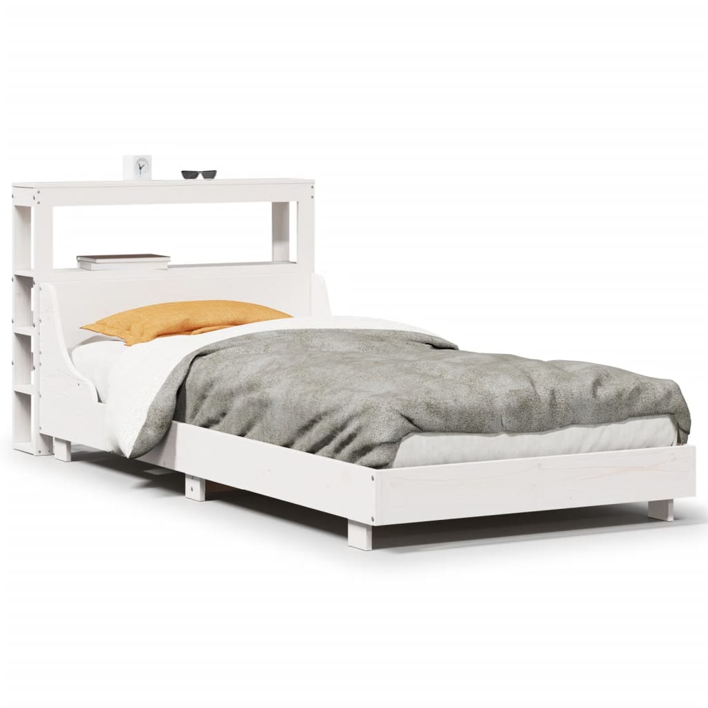 Letto senza Materasso Bianco 90x200 cm Legno Massello di Pino