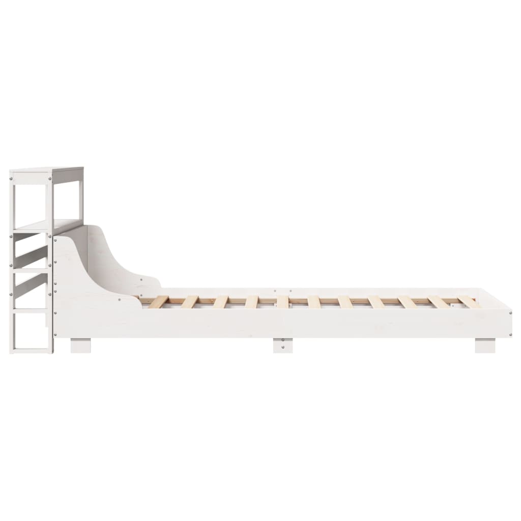 Letto senza Materasso Bianco 90x200 cm Legno Massello di Pino