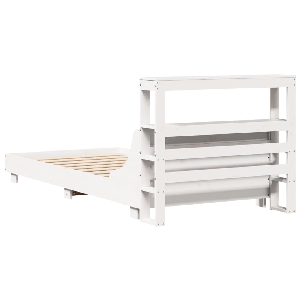 Letto senza Materasso Bianco 90x200 cm Legno Massello di Pino