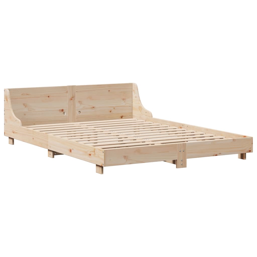 Letto senza Materasso 140x190 cm in Legno Massello di Pino