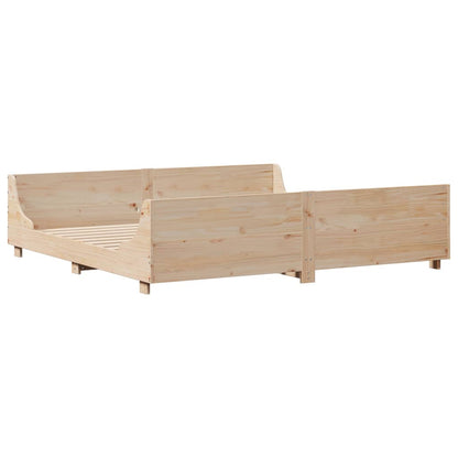 Letto senza Materasso 200x200 cm in Legno Massello di Pino - homemem39