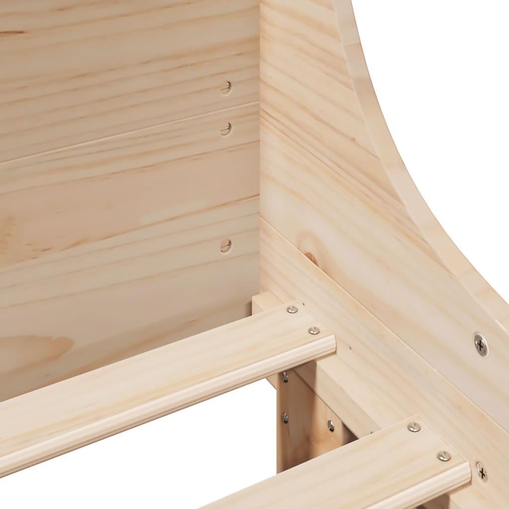 Letto senza Materasso 200x200 cm in Legno Massello di Pino - homemem39