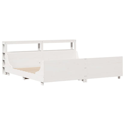 Letto senza Materasso Bianco 180x200 cm Legno Massello di Pino