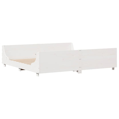 Letto senza Materasso Bianco 180x200 cm Legno Massello di Pino