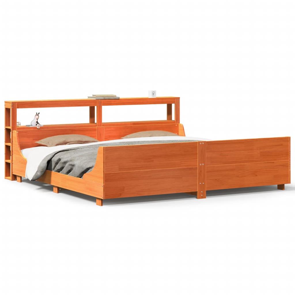 Letto senza Materasso Marrone Cera 180x200 cm in Legno di Pino - homemem39