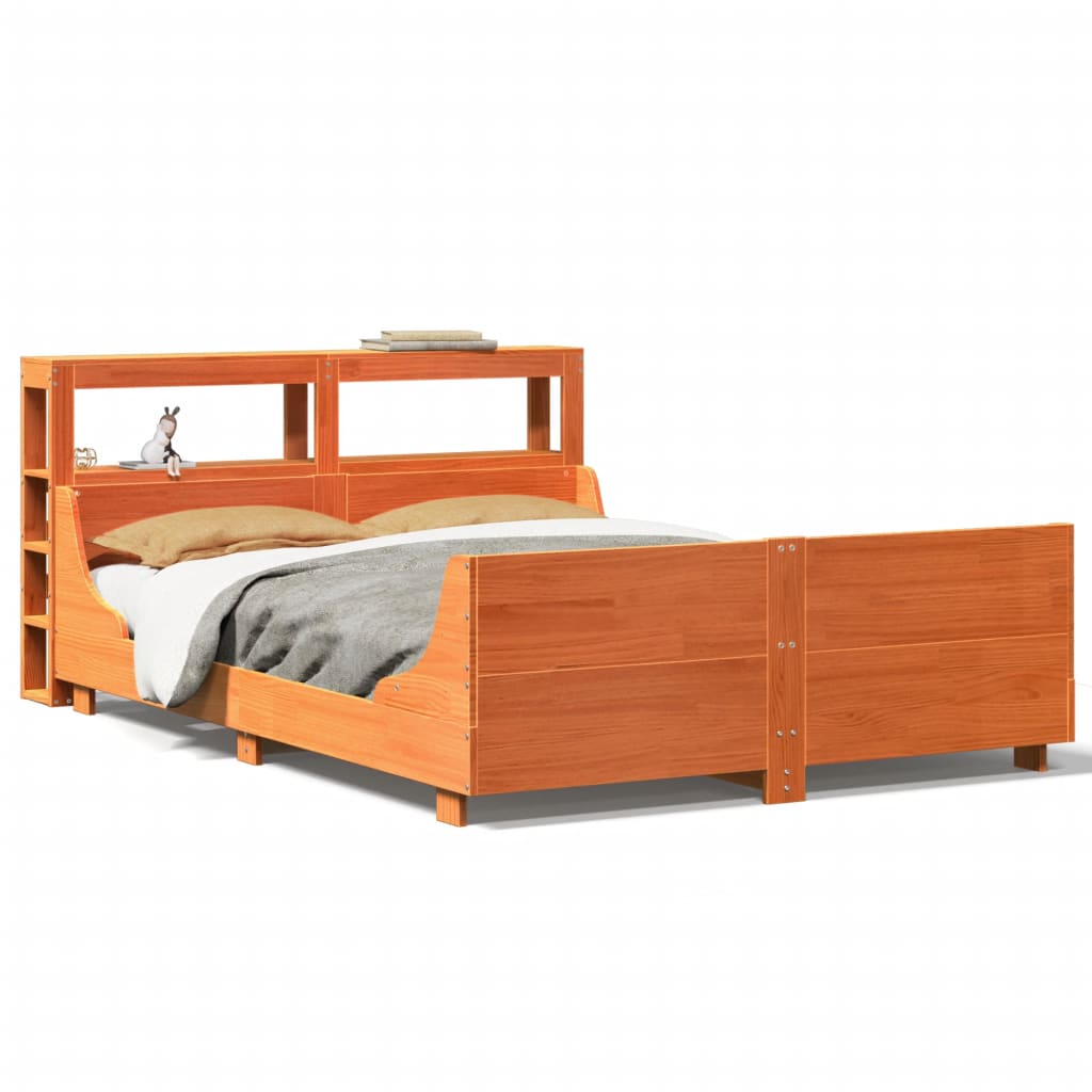 Letto senza Materasso Marrone Cera 160x200 cm in Legno di Pino - homemem39