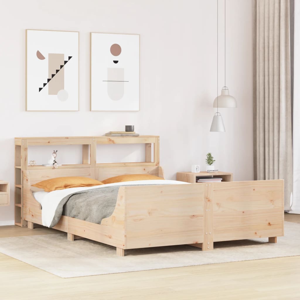 Letto senza Materasso 150x200 cm in Legno Massello di Pino - homemem39