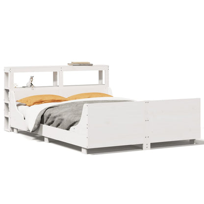 Letto senza Materasso Bianco 150x200 cm Legno Massello di Pino