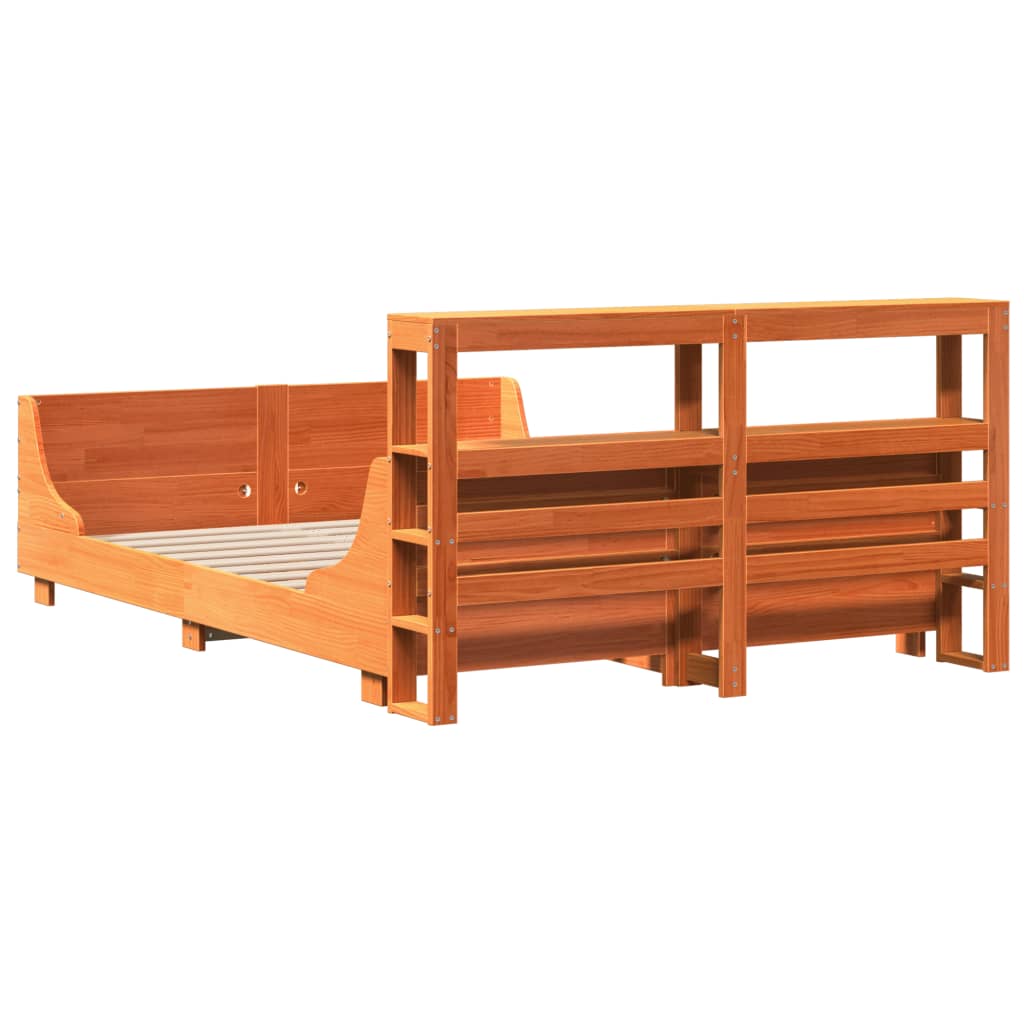 Letto senza Materasso Marrone Cera 150x200 cm in Legno di Pino - homemem39