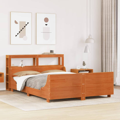 Letto senza Materasso Marrone Cera 150x200 cm in Legno di Pino - homemem39