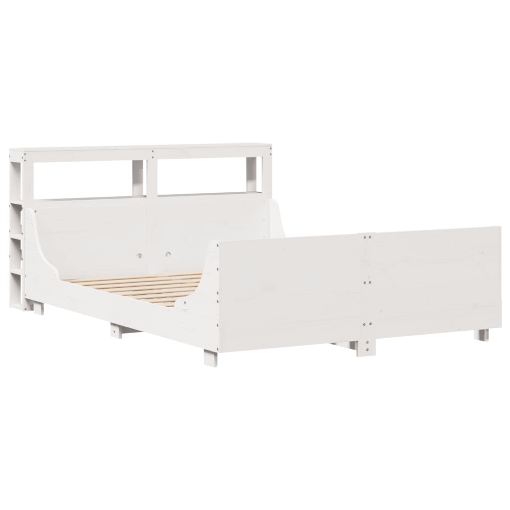Letto senza Materasso Bianco 140x200 cm Legno Massello di Pino - homemem39
