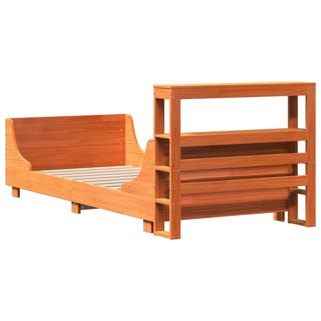 Letto senza Materasso Marrone Cera 100x200 cm in Legno di Pino - homemem39