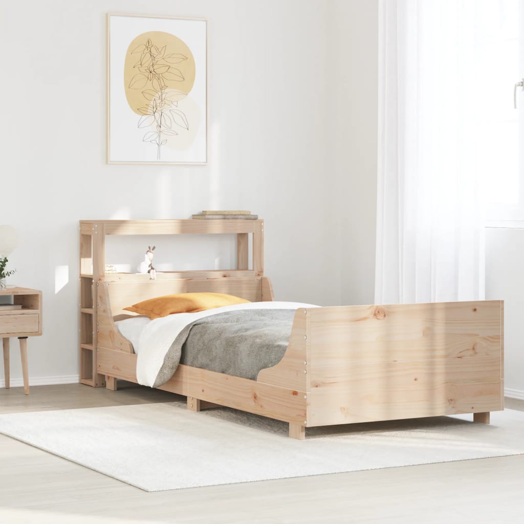 Letto senza Materasso 90x200 cm in Legno Massello di Pino