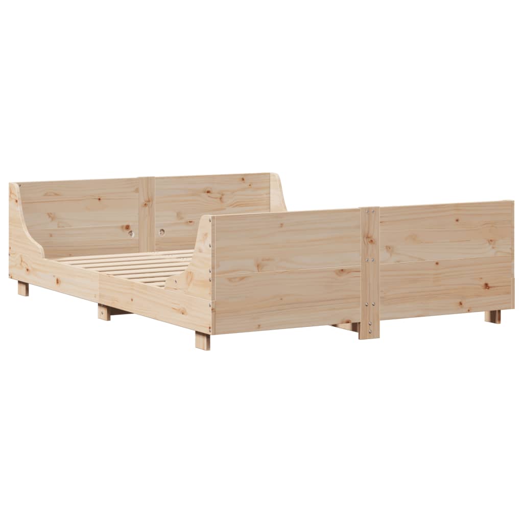 Letto senza Materasso 140x190 cm in Legno Massello di Pino | homemem39