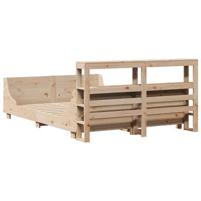 Letto senza Materasso 140x190 cm in Legno Massello di Pino | homemem39