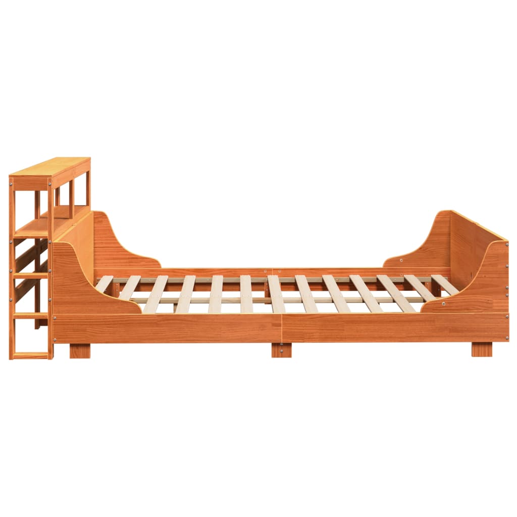 Letto senza Materasso Marrone Cera 135x190 cm in Legno di Pino - homemem39