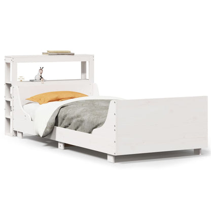 Letto senza Materasso Bianco 90x190 cm in Legno Massello Pino - homemem39