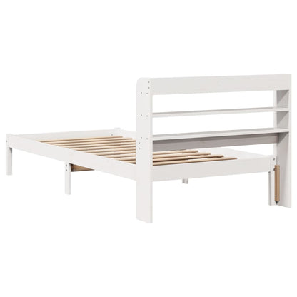 Letto senza Materasso Bianco 75x190 in Legno Massello di Pino