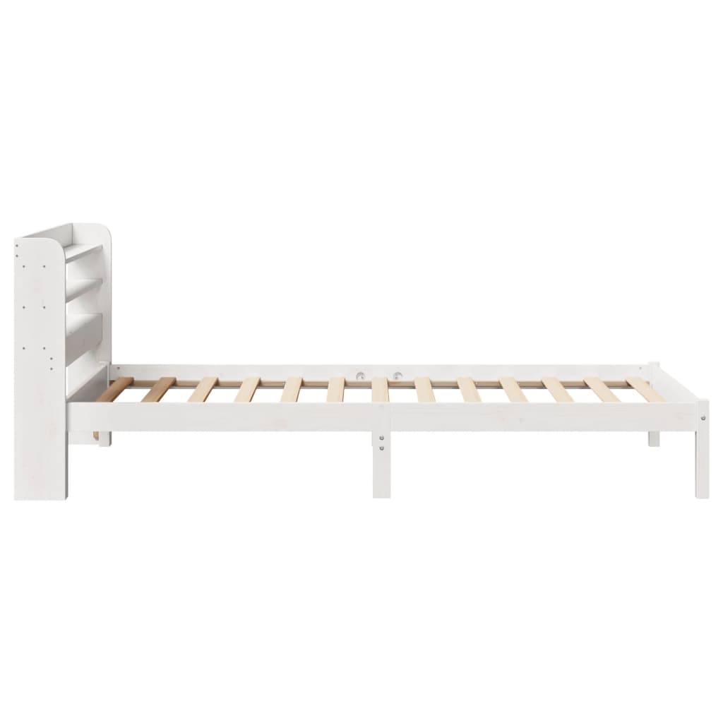 Letto senza Materasso Bianco 90x190 cm in Legno Massello Pino