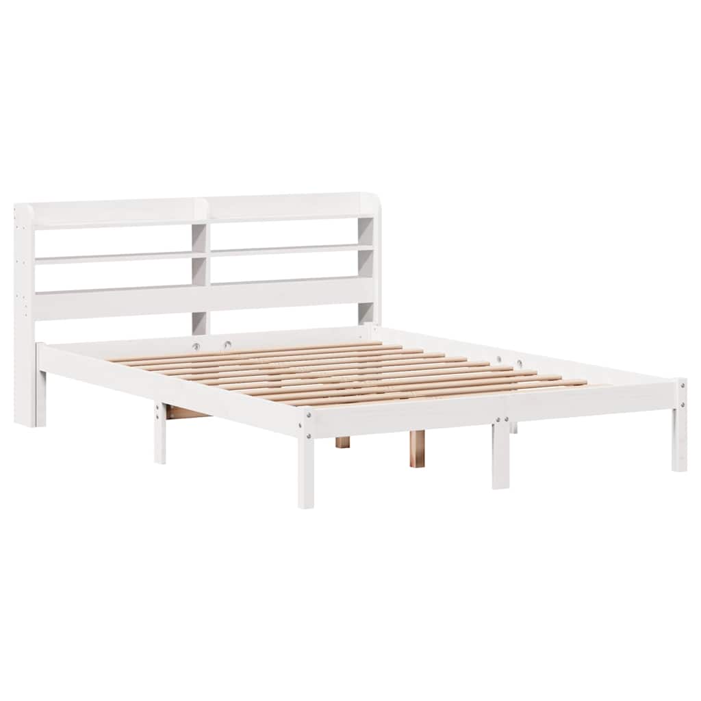 Letto senza Materasso Bianco 135x190 cm Legno Massello di Pino | homemem39