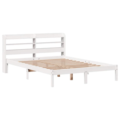 Letto senza Materasso Bianco 135x190 cm Legno Massello di Pino | homemem39