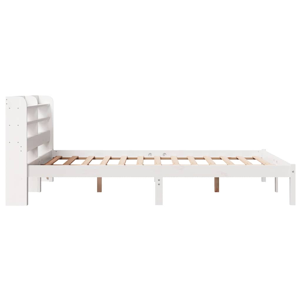 Letto senza Materasso Bianco 135x190 cm Legno Massello di Pino | homemem39