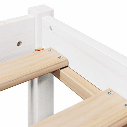 Letto senza Materasso Bianco 135x190 cm Legno Massello di Pino | homemem39
