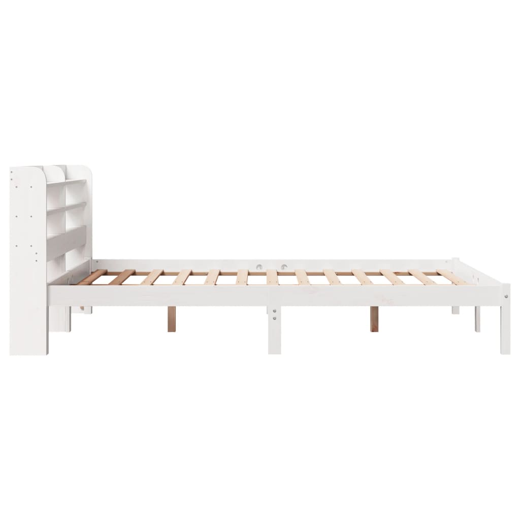 Letto senza Materasso Bianco 140x190 cm Legno Massello di Pino