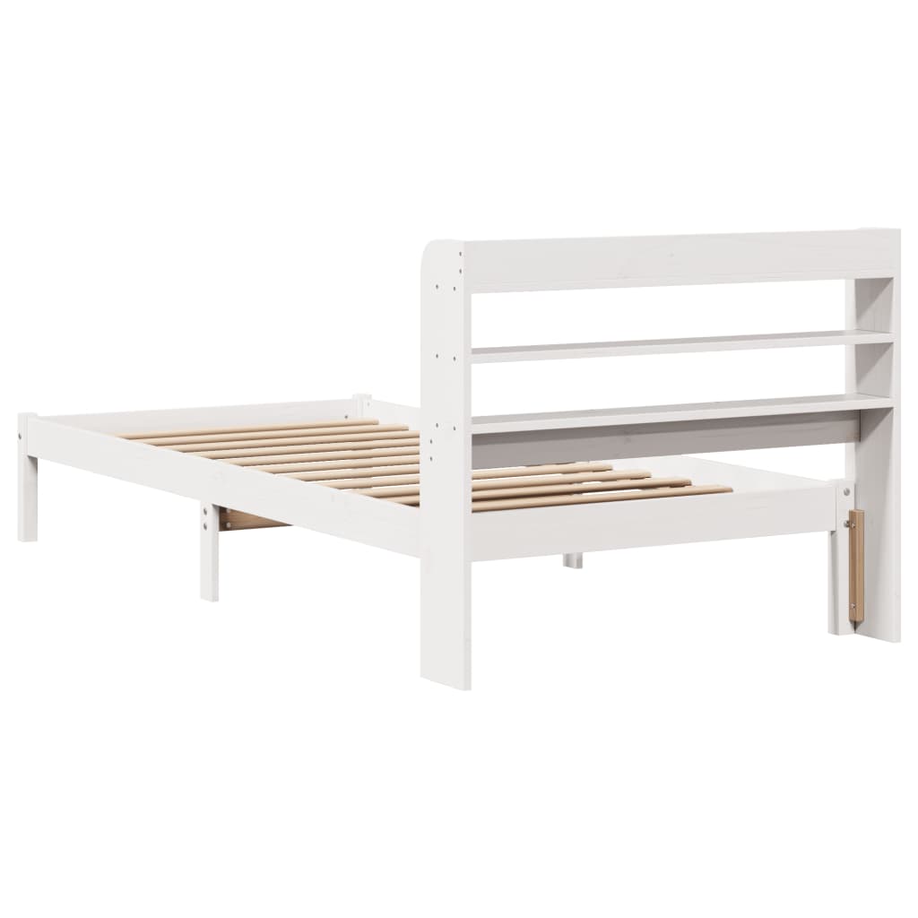 Letto senza Materasso Bianco 90x200 cm Legno Massello di Pino