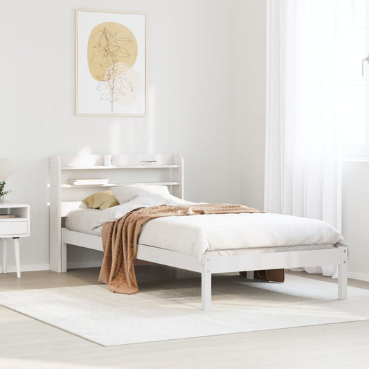 Letto senza Materasso Bianco 90x200 cm Legno Massello di Pino