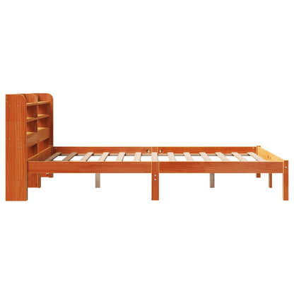 Giroletto con Testiera Marrone Cera 140x190 cm Massello Pino | homemem39