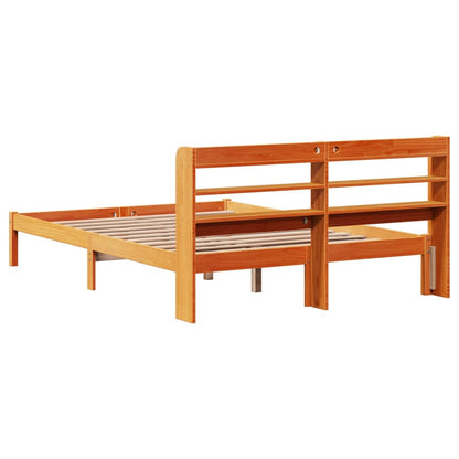 Giroletto con Testiera Marrone Cera 140x190 cm Massello Pino | homemem39