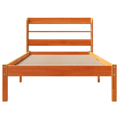 Giroletto con Testiera Marrone Cera 100x200 cm Massello Pino | homemem39