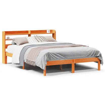 Giroletto con Testiera Marrone Cera 120x200 cm Massello Pino | homemem39