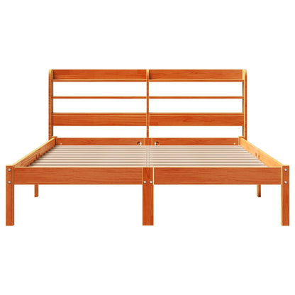Giroletto con Testiera Marrone Cera 120x200 cm Massello Pino | homemem39