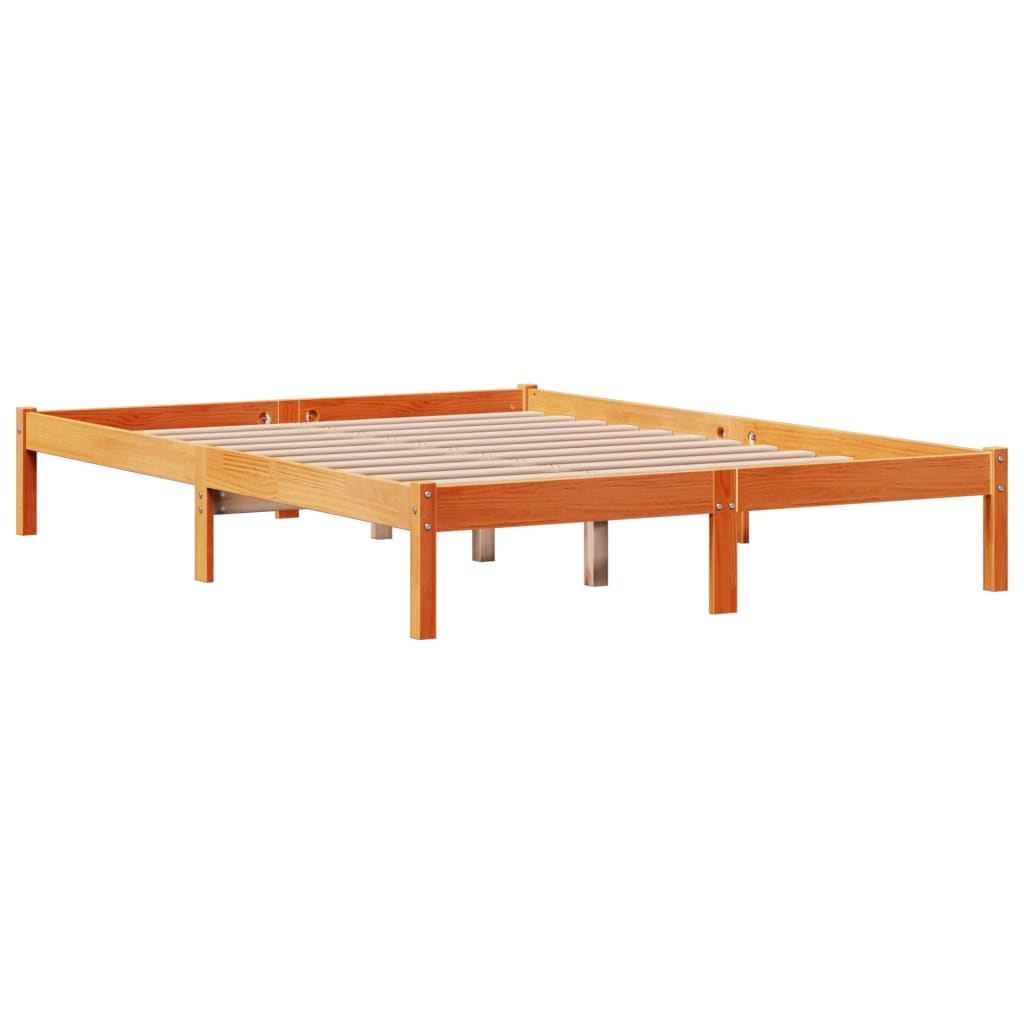 Giroletto con Testiera Marrone Cera 140x200 cm Massello Pino | homemem39