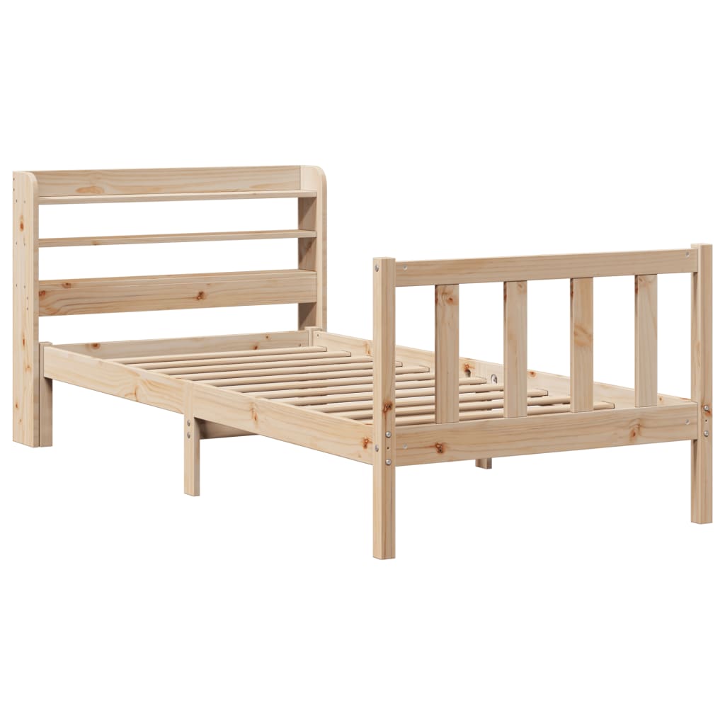 Letto senza Materasso 90x190 cm in Legno Massello di Pino - homemem39