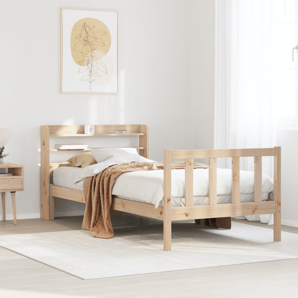 Letto senza Materasso 90x190 cm in Legno Massello di Pino - homemem39