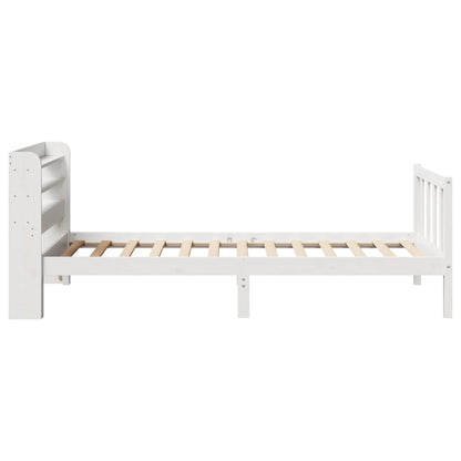 Letto senza Materasso Bianco 90x190 cm in Legno Massello Pino