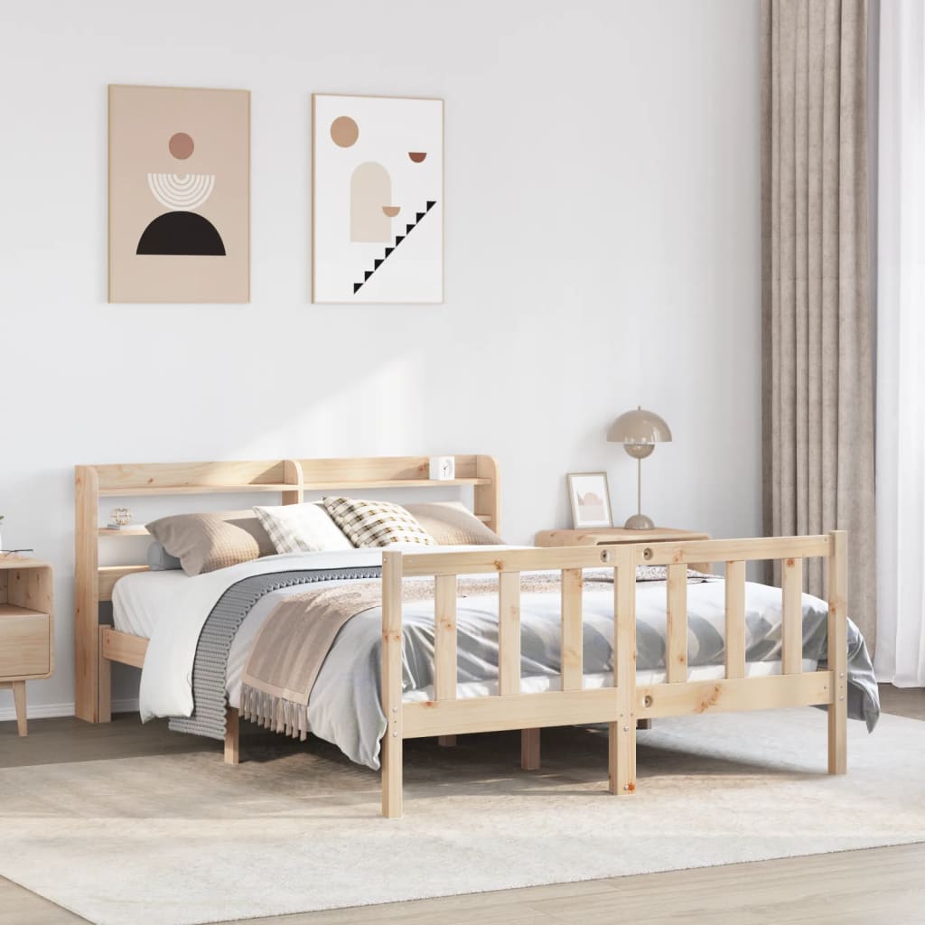 Letto senza Materasso 135x190 cm in Legno Massello di Pino